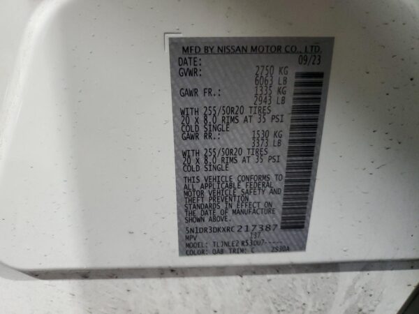 NISSAN PATHFINDER WHITE - 5N1DR3DKXRC217387