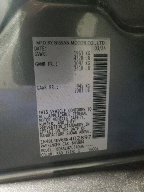 NISSAN ALTIMA GRAY - 1N4BL4DV6RN402897