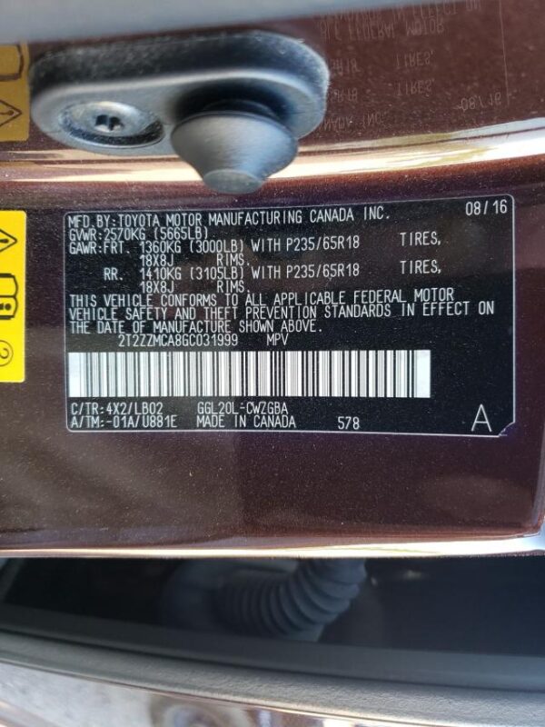 Lexus Rx 350 2016 Brown 3.5L 6 — 2T2ZZMCA8GC031999