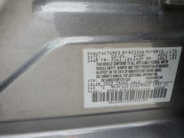 NISSAN SENTRA GRAY - 3N1AB8CV0MY251524