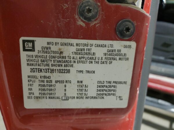 GMC SIERRA RED - 2GTEK13T361102238