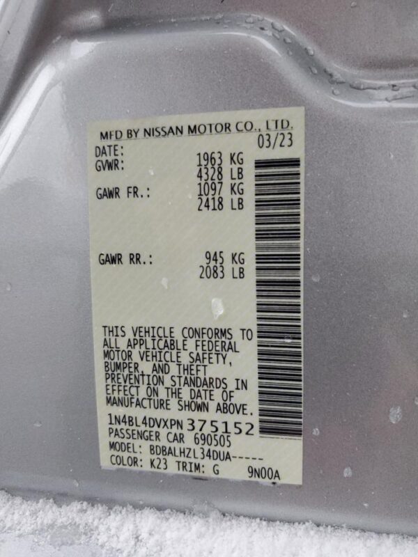 NISSAN ALTIMA SILVER - 1N4BL4DVXPN375152