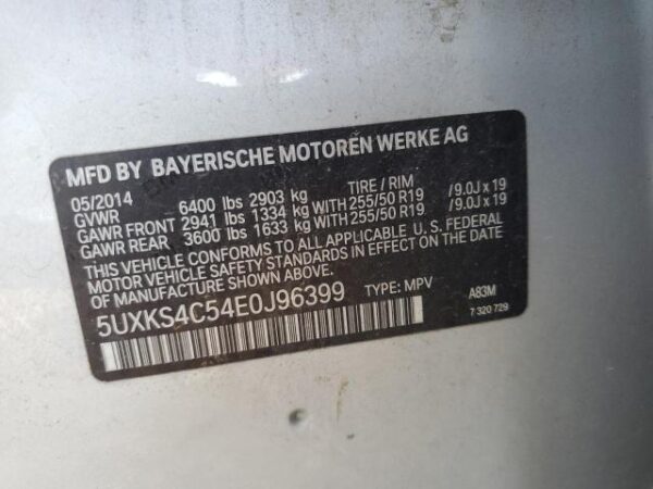 BMW X5 XDRIVE35D 2014 Silver — 5UXKS4C54E0J96399