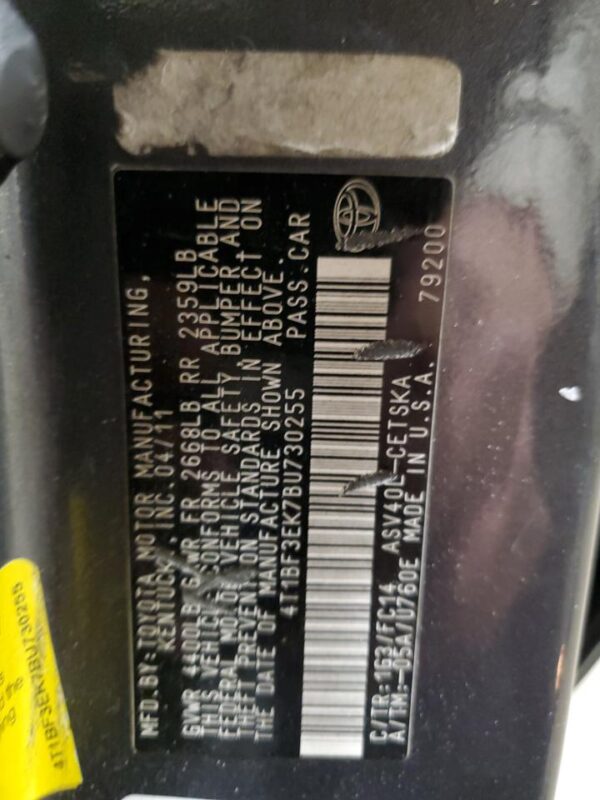 TOYOTA CAMRY GRAY - 4T1BF3EK7BU730255