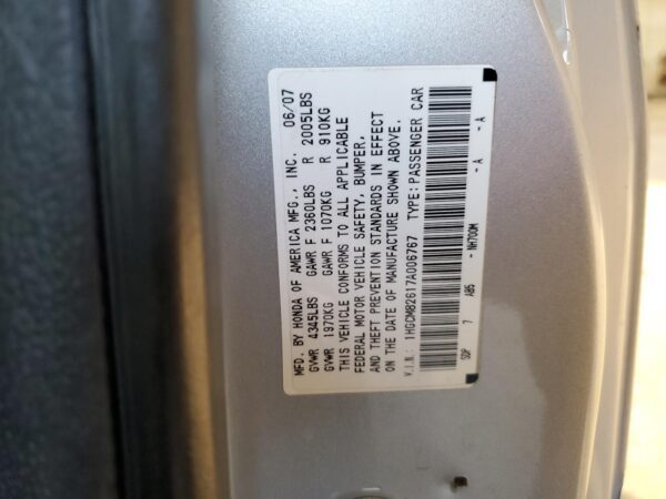HONDA ACCORD SILVER - 1HGCM82617A006767