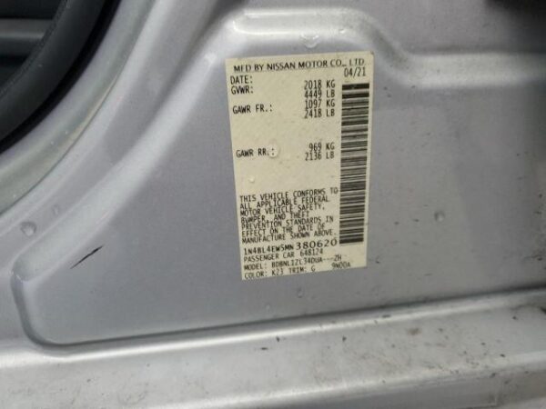 Nissan ALTIMA 2021 - 1N4BL4EW5MN380620