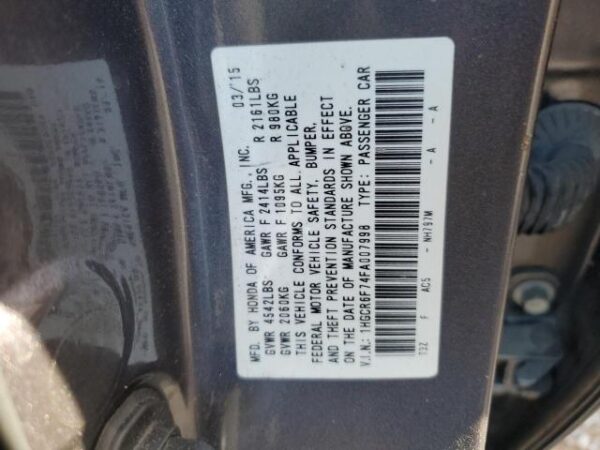 Honda Accord 2015 - 1HGCR6F74FA007998