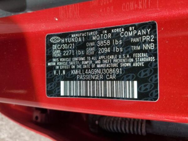 Hyundai Elantra 2022 - KMHLL4AG9NU308691