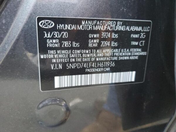Hyundai Elantra 2020 - 5NPD74LF4LH611936