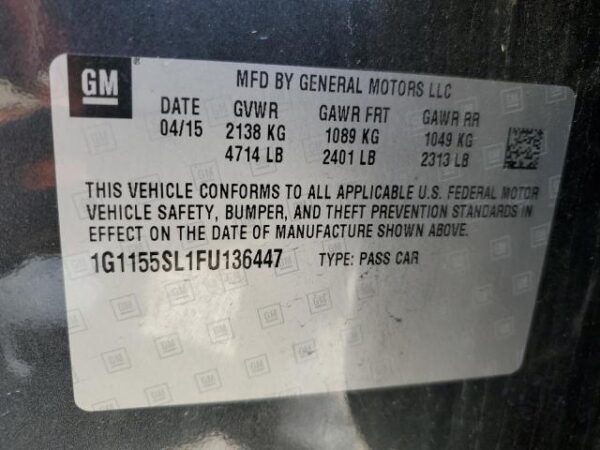 Chevrolet IMPALA 2015 - 1G1155SL1FU136447