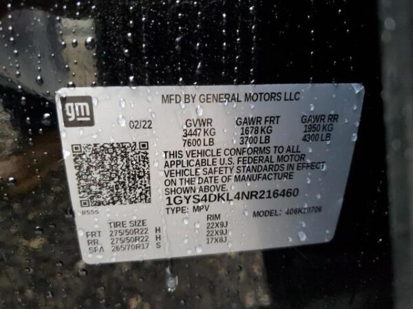 Cadillac Escalade 2022 - 1GYS4DKL4NR216460