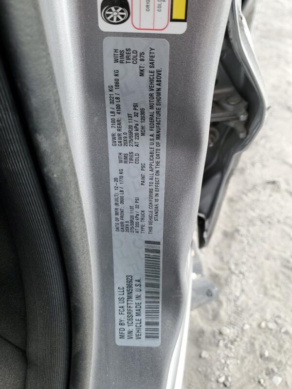 RAM 1500 SILVER - 1C6SRFFT7MN596923
