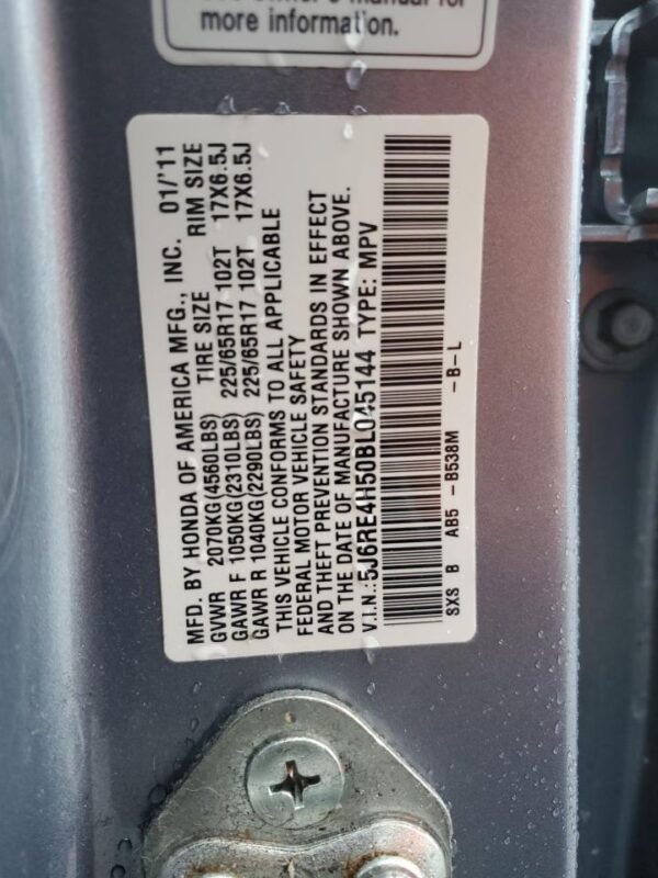 HONDA CRV BLUE - 5J6RE4H50BL045144