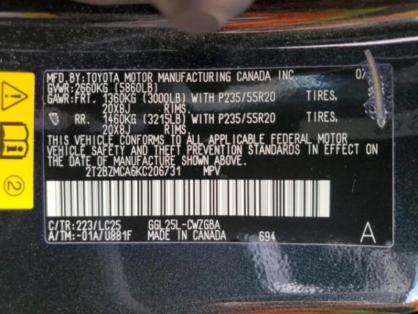 2019 Lexus RX350 Black - 2T2BZMCA6KC206731