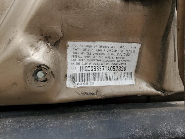 HONDA ACCORD TAN - 1HGCG66571A057839