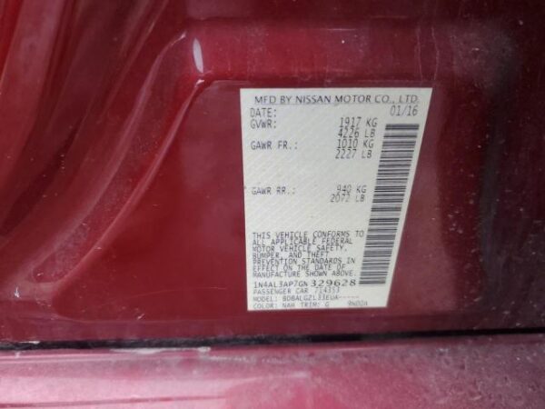 Nissan ALTIMA 2016 - 1N4AL3AP7GN329628