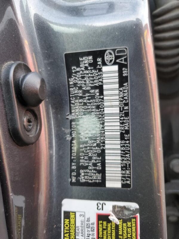 TOYOTA COROLLA GRAY - 2T1BU4EE1DC040074