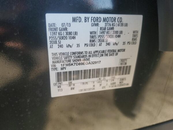 FORD EXPLORER BLACK - 1FM5K7D89EGA32917