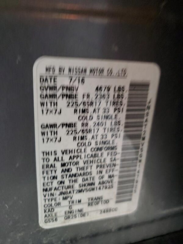 NISSAN ROGUE GRAY - JN8AT2MV5GW147925