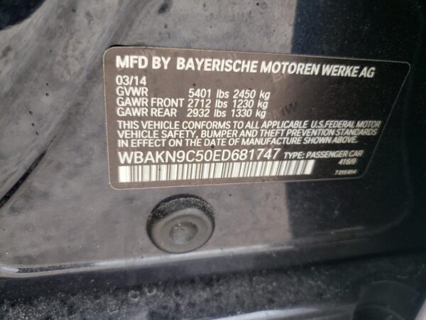 BMW 5 SERIES BLUE - WBAKN9C50ED681747