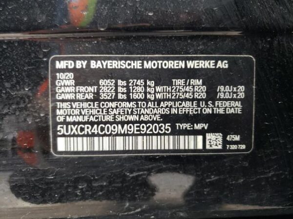 2021 BMW X540i sDrive Black - 5UXCR4C09M9E92035