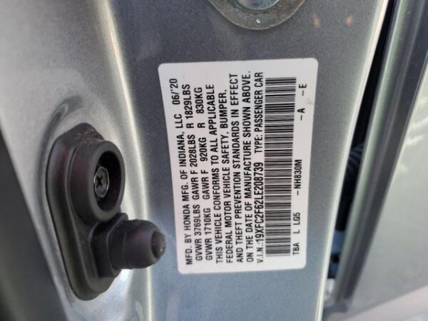 Honda Civic 2020 - 19XFC2F62LE208739