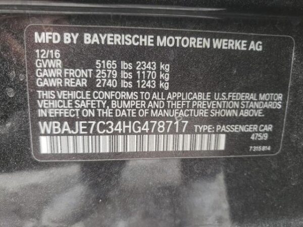 2017 BMW 540xi Black - WBAJE7C34HG478717