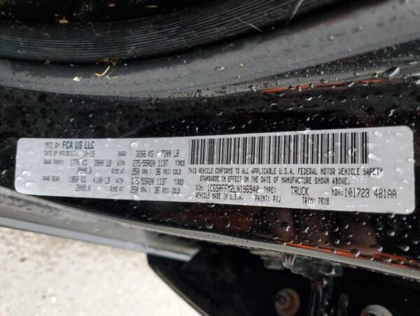 Ram 1500 2020 - 1C6SRFFM2LN196940