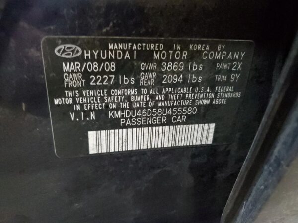 HYUNDAI ELANTRA BLUE - KMHDU46D58U455580