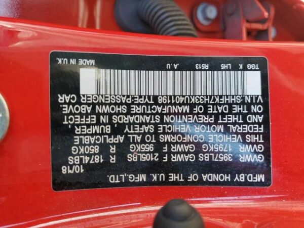 Honda Civic 2019 - SHHFK7H33KU401198