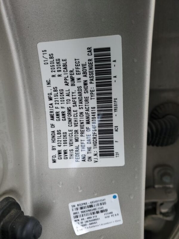 HONDA ACCORD GOLD - 1HGCR2F54FA094616