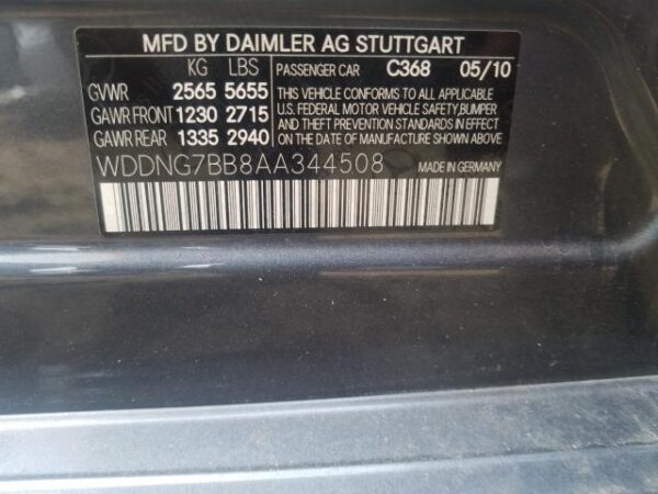 Mercedes-Benz S 550 2010 Gray 5.5L 8 — WDDNG7BB8AA344508