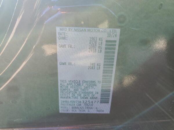 NISSAN ALTIMA BURGUNDY - 1N4BL4DV7SN325477
