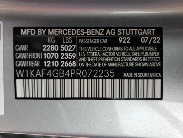 Mercedes-benz C-class 2023 - W1KAF4GB4PR072235