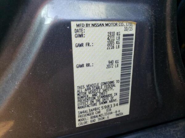 Nissan ALTIMA 2015 - 1N4AL3AP8FC598134