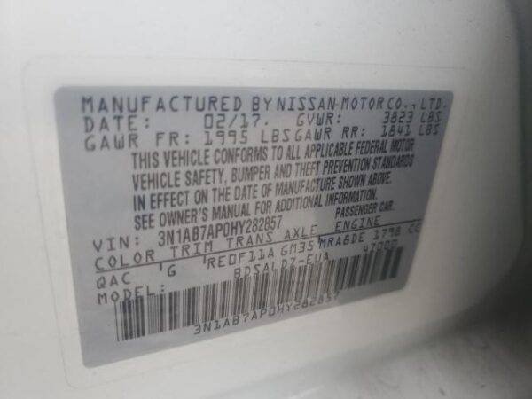 Nissan SENTRA 2017 - 3N1AB7AP0HY282857