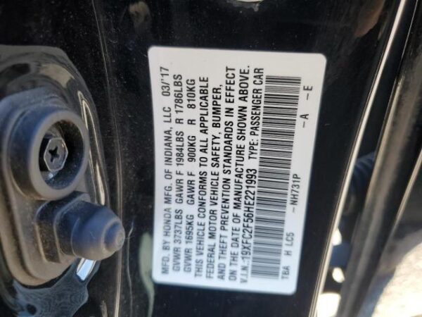 Honda Civic 2017 - 19XFC2F56HE221993
