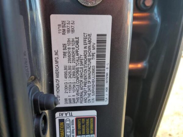 Honda Cr-v 2018 - 5J6RW2H8XJL036803