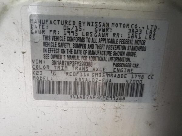 Nissan SENTRA 2015 - 3N1AB7AP3FY299388
