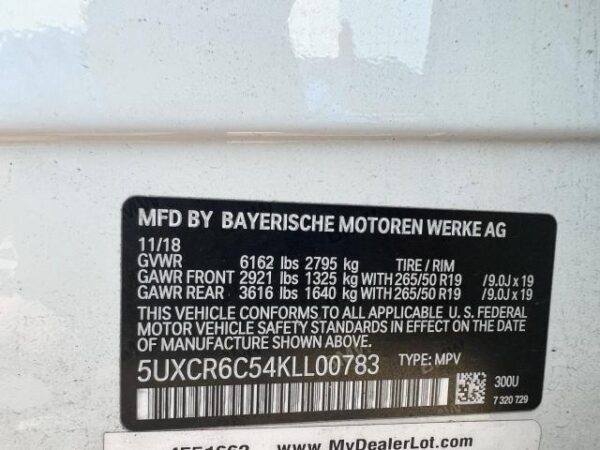 2019 BMW X5 xDrive White - 5UXCR6C54KLL00783
