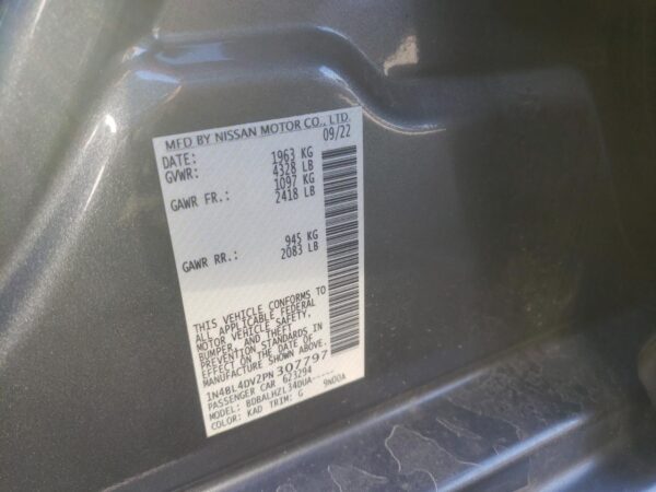 NISSAN ALTIMA GRAY - 1N4BL4DV2PN307797