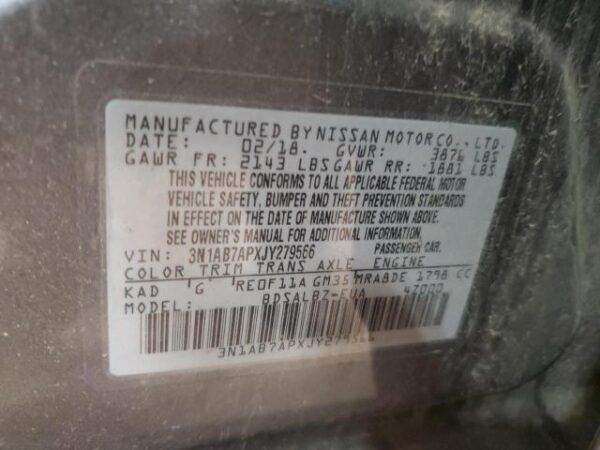 Nissan SENTRA 2018 - 3N1AB7APXJY279566