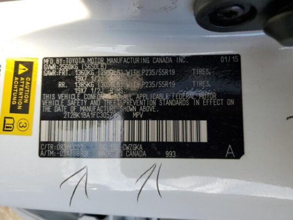 2015 Lexus RX350 White - 2T2BK1BA1FC305788