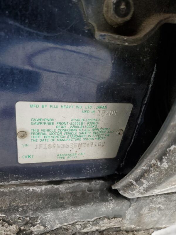 SUBARU FORESTER BLUE - JF1SG63635H744102