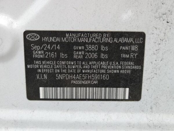 Hyundai Elantra 2015 - 5NPDH4AE5FH591160
