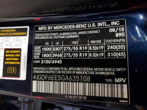 Mercedes-Benz GL450 4M 2016 Blue - 4JGDF6EE5GA635108