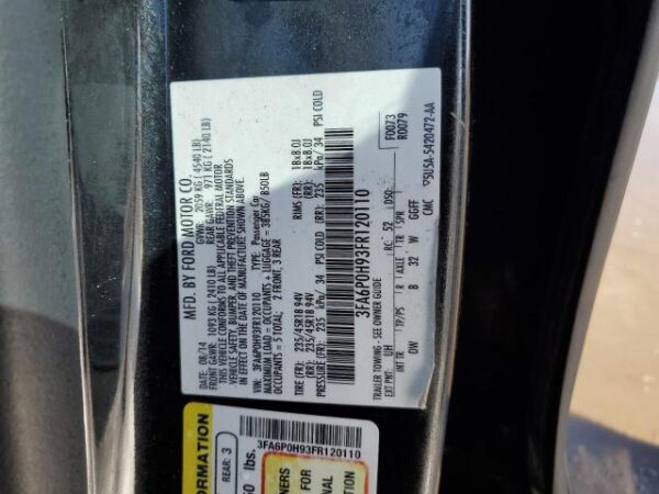 Ford FUSION 2015 - 3FA6P0H93FR120110