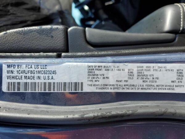 Jeep Grand Cherokee 2021 - 1C4RJFBG1MC623245