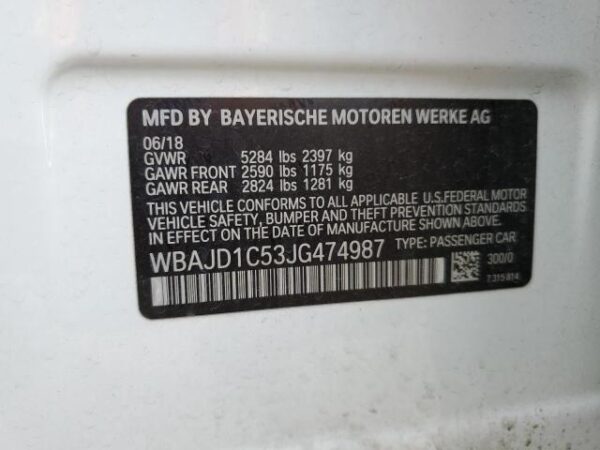 MI - DETROIT - WBAJD1C53JG474987