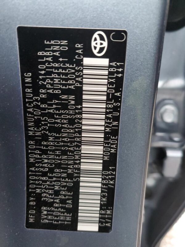 TOYOTA COROLLA BLUE - 5YFB4MDE7RP102814